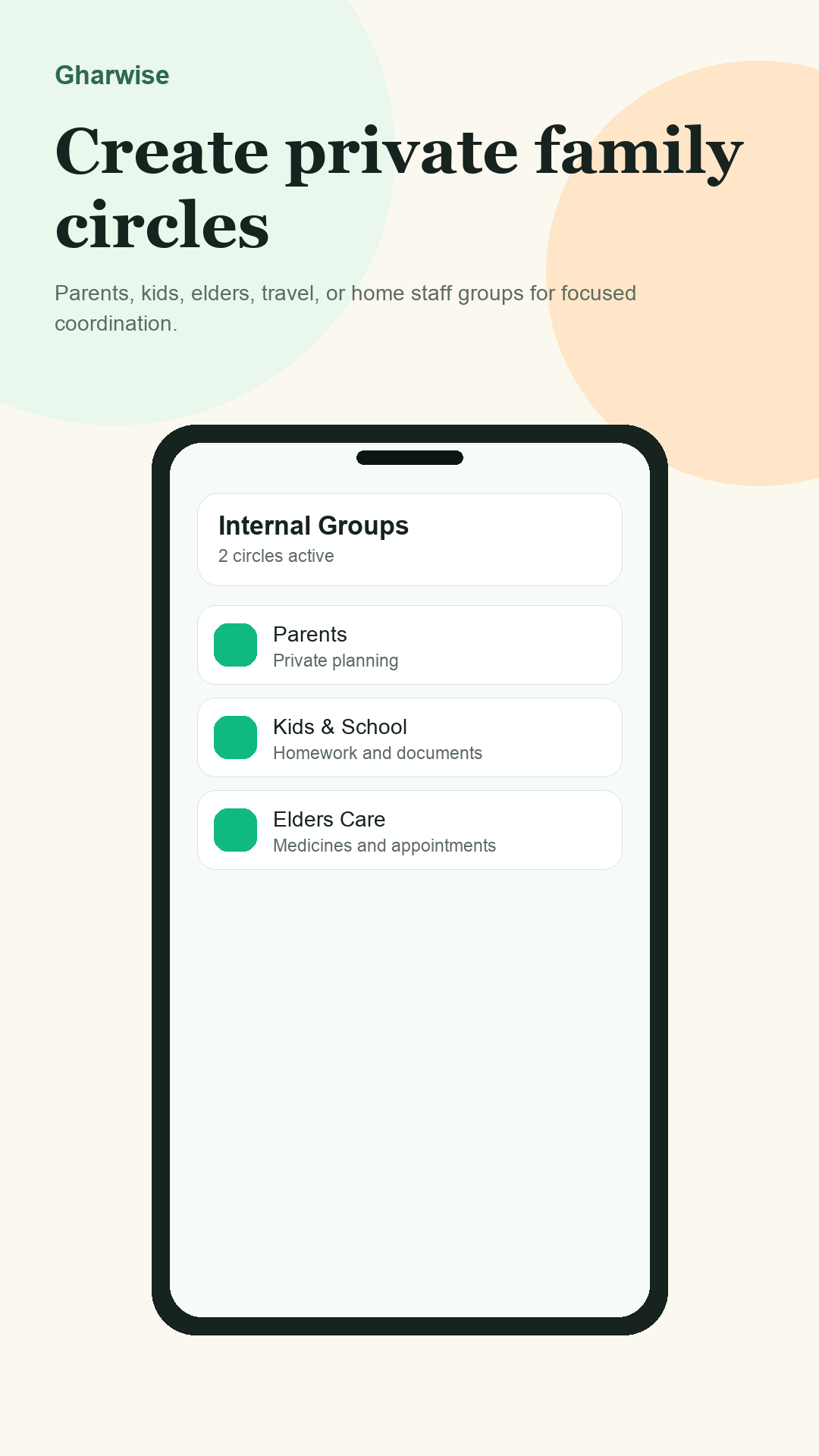 Internal groups screenshot